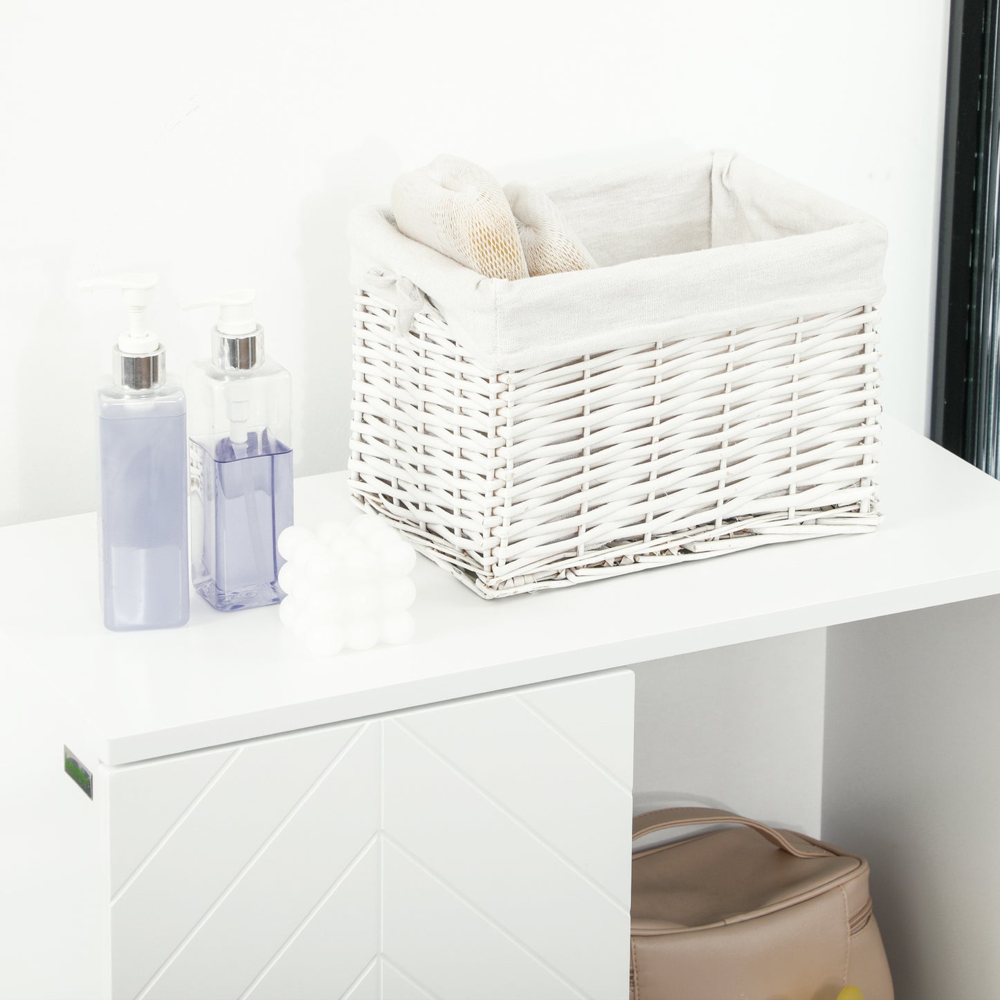 Badkamerkast – Opbergkast – Badkamermeubel – Kastje – Ladekast – Wit – 60x30x120 cm – MDF Met Melamine Coating – Inclusief Anti-Omkantel Beveiliging