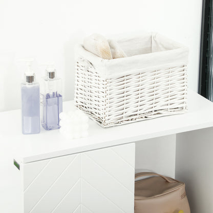 Badkamerkast – Opbergkast – Badkamermeubel – Kastje – Ladekast – Wit – 60x30x120 cm – MDF Met Melamine Coating – Inclusief Anti-Omkantel Beveiliging