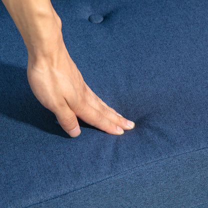 Lazy Chair – Vloerstoel – Relaxstoel – Slaapstoel – Zitbed – Verstelbare Rugleuning – Luxe Kussens – Donkerblauwe Linnenstof