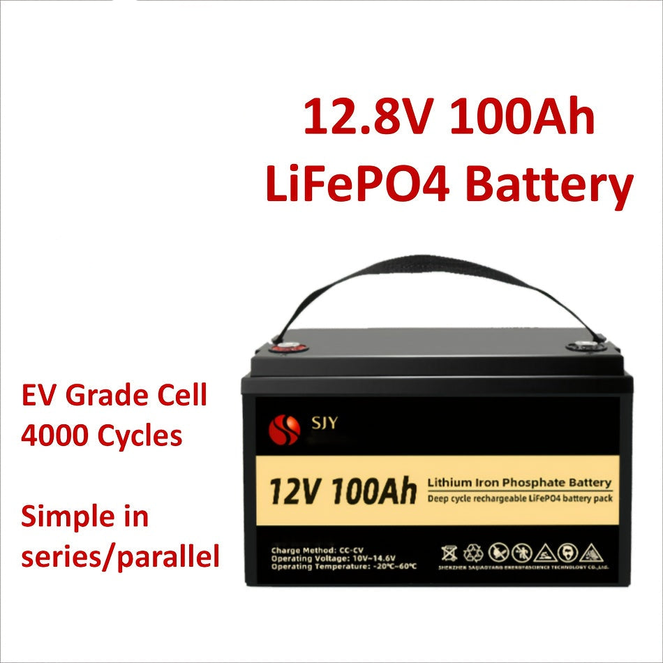 LiFePO4 Accu – Lithium Accu – Bootaccu – Camper Accu – Solar Accu – 12V 100Ah – Ingebouwd BMS Met LCD Display – Langdurige Energievoorziening