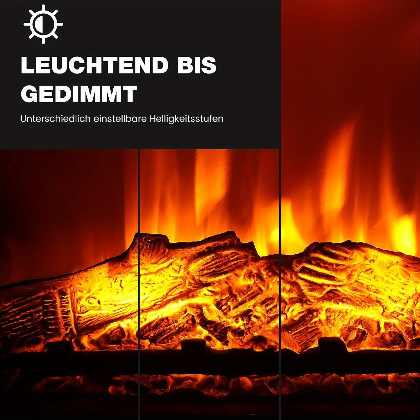 Elektrische Haard – Vuurtafel – Haardkachel – Sfeerkachel – Vuurkorf – Realistisch 3D Vlammenbeeld – Verwarming 1800-2000W voor 30 m² – Vrijstaand Zwart Met Mantel