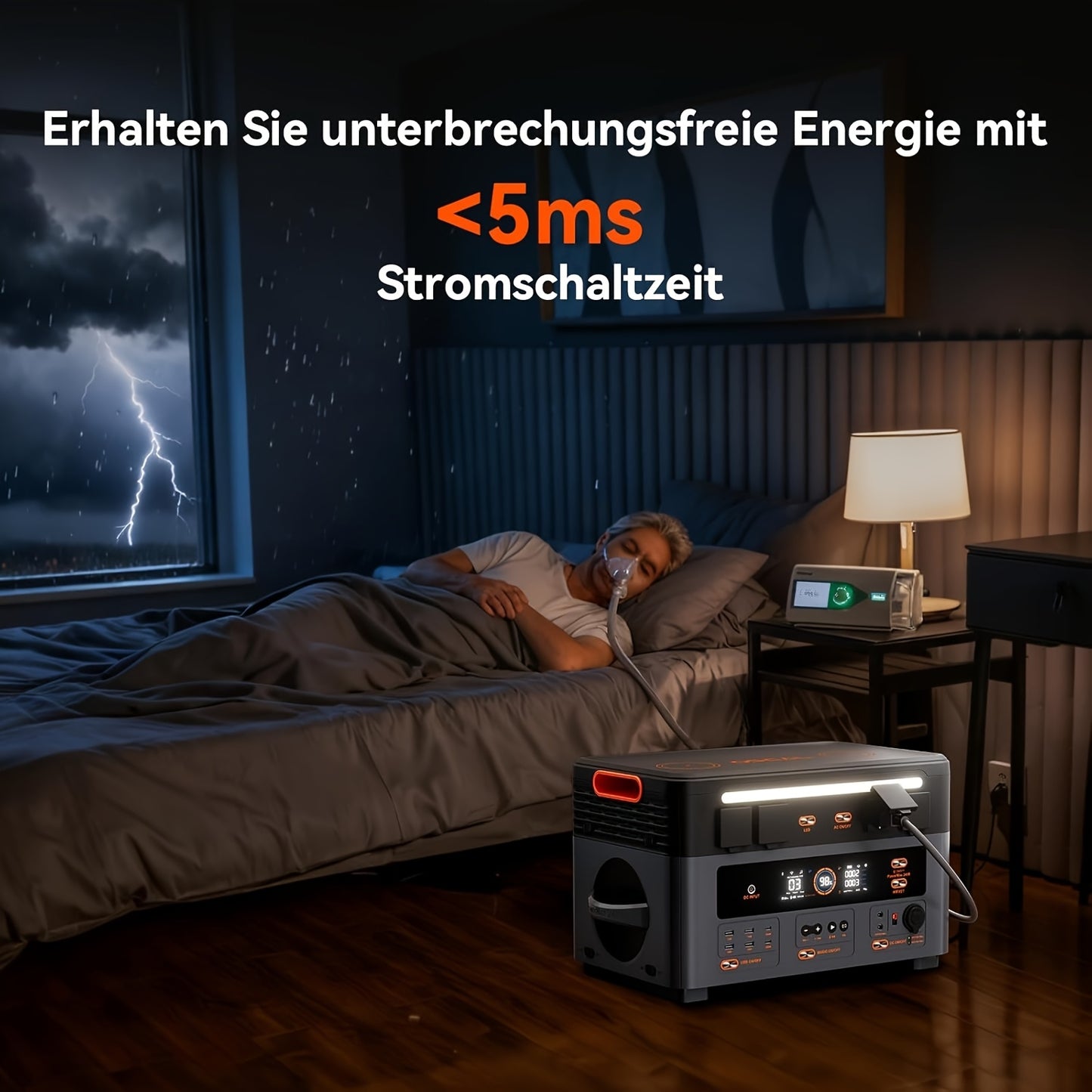 Draagbare Powerstation – Mobiele Energiecentrale – Zonnegenerator – Back-up Accu – Noodstroomvoorziening – 1872Wh LiFePO4 Capaciteit – 4800W Piekvermogen