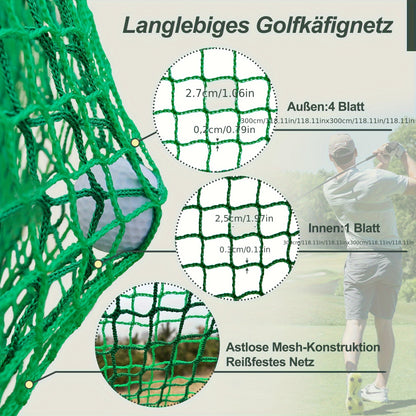 A Golf Practice Website with a Target, Golf Practice Website, Golf Ball Hitting Cage, Practice Net, a Complete Set with Practice Mat And Golf Ball Net, 300X300X300 Cm. Essential for Holiday Leisure