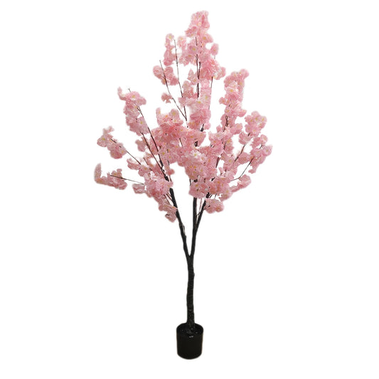 Kunstmatige Kersenbloesem – Nepbloesem Boom – Sakura Plant – Sierbloemen – Kunstbloemen – 180 cm Hoog – Onderhoudsvrij – Duurzaam Kunststof Met Cementen Pot