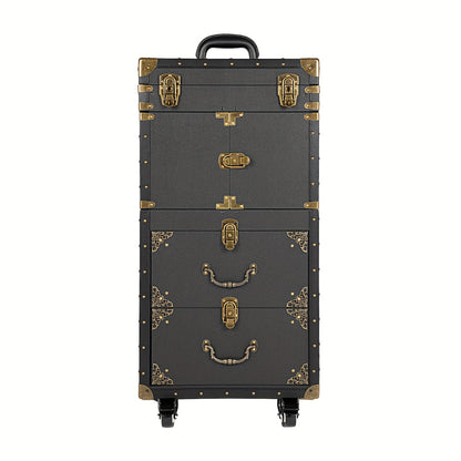 Make-up Trolley – Make-up Koffer – Beautycase – Visagie Koffer – Cosmetica Koffer – 3 Lades – Afsluitbaar Met Wielen – Zwart