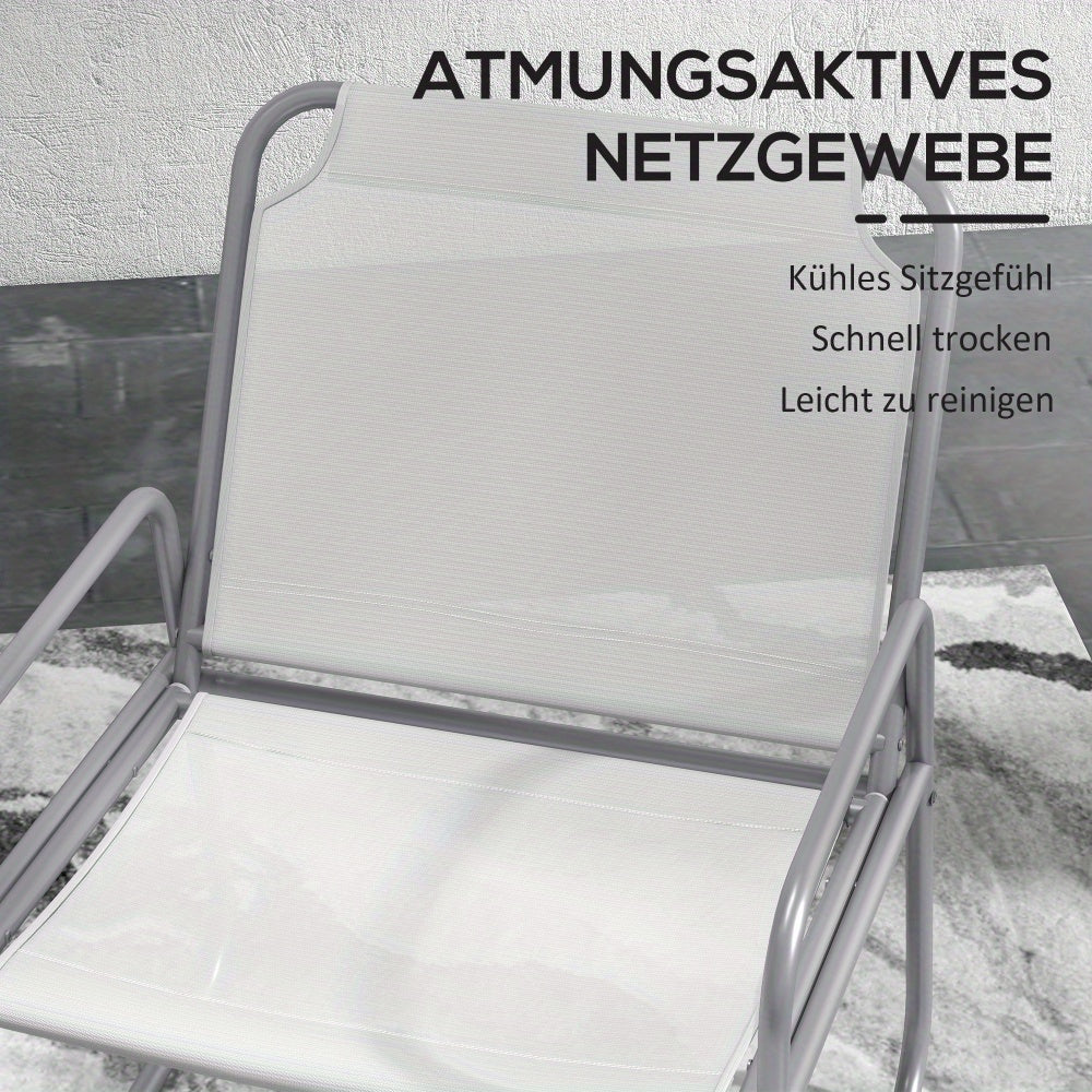 Balkonset – Bistroset – Tuinset – Buitenmeubelset – Zitgroep – Lichtgrijs – Gecoat Staal – Compact Formaat