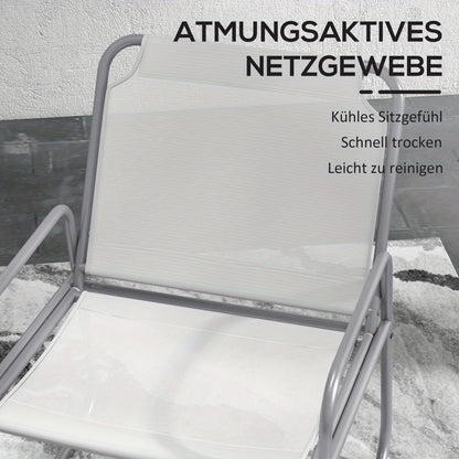 Balkonset – Bistroset – Tuinset – Buitenmeubelset – Zitgroep – Lichtgrijs – Gecoat Staal – Compact Formaat
