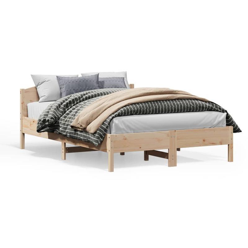 Bedframe – Houten Bed – Tweepersoonsbed – Eenpersoonsbed – Bedbodem – Massief Dennenhout – Geschikt Voor Matras 140x200 Cm – Voorgemonteerd