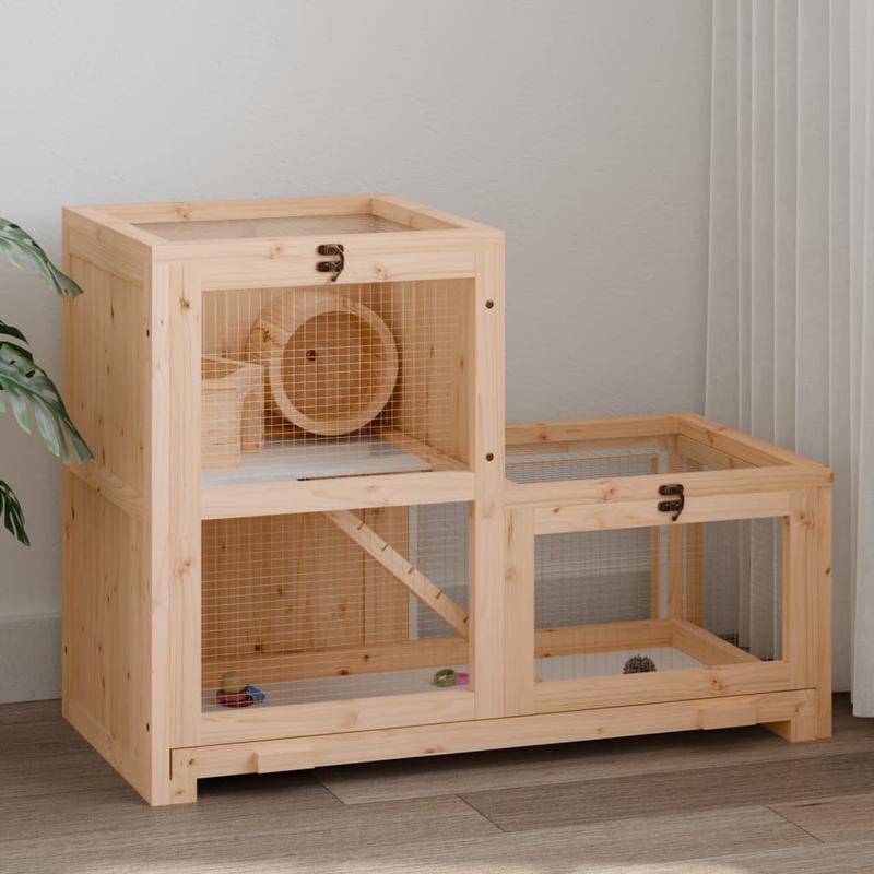 Konijnenkooi – Houten Kooi – Konijnenhok – Binnenkooi – Buitenkooi Marrone – Stevige Houten Constructie – Afneembare Lade 81x40x60 cm