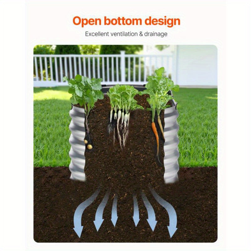 Hoogtebak Tuin – Verhoogd Plantenbed – Moestuinbak – Kruidenbak – Bloembak – Gegalvaniseerd Staal – Roestvrij & Weerbestendig – 121,92x60,96x60,96 cm – Ovaal Design