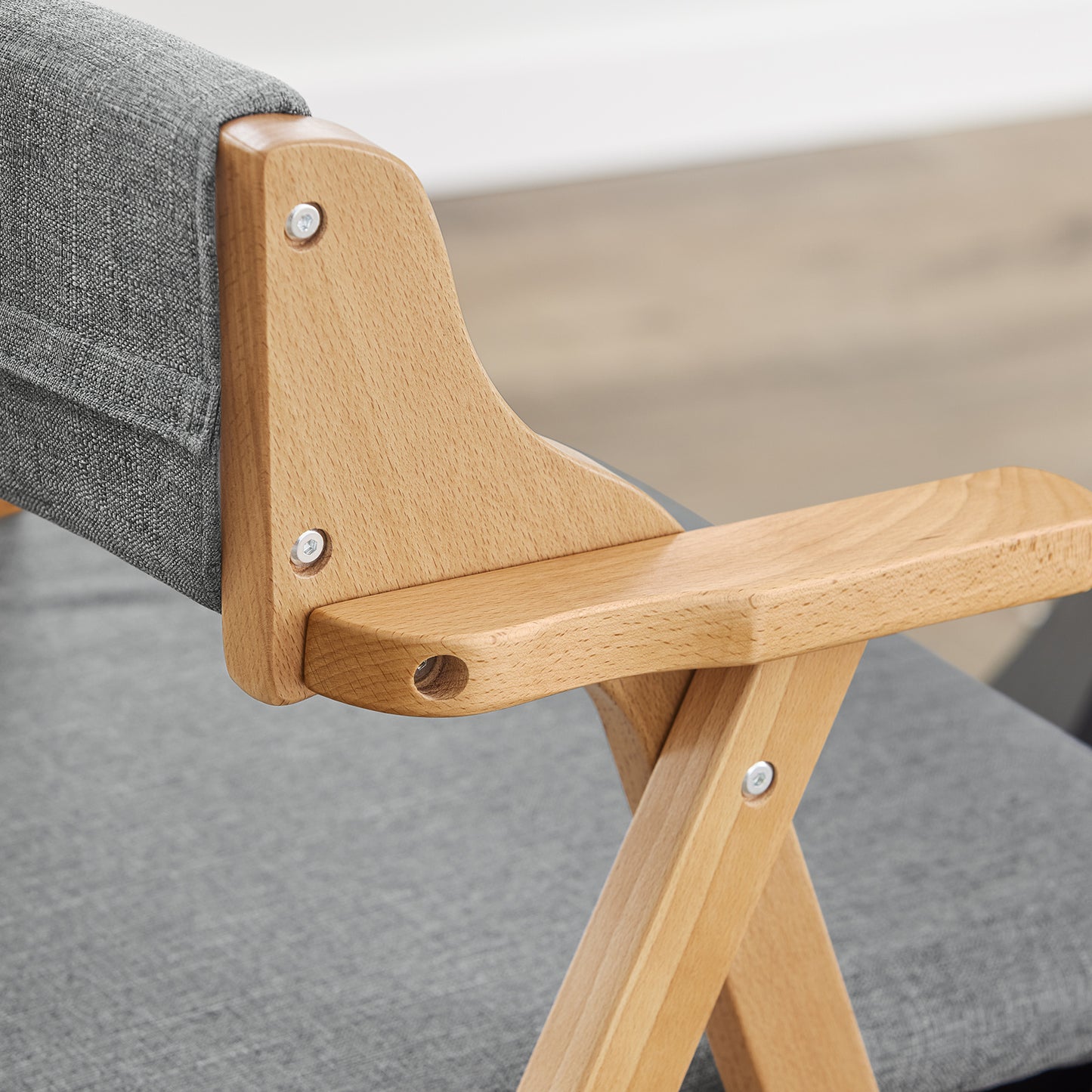 Folding Wooden Chair with Cushion – Pre-Assembled, Space-Saving Dining and Kitchen Chair, Padded Wooden Chair for Guests, Office, Balcony, Wedding, or Garden, Compact Folding Chair FST98