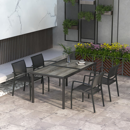 Tuinset – Tuinmeubelset – Buitenmeubels – Tuinmeubilair – Terrasset – Grijs – Weerbestendig – Ruime Tafel 150x87x72 cm
