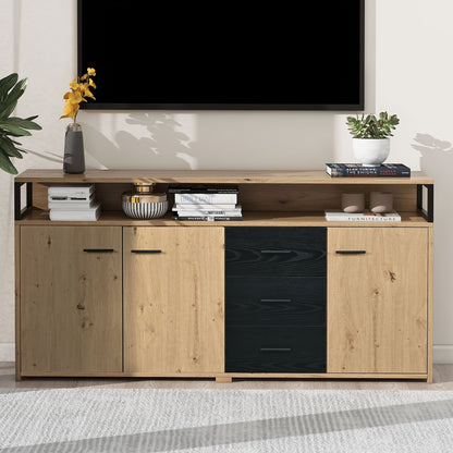 Dressoir – Opbergkast – Ladekast – TV Meubel – Wandkast – Industrieel Design – Massief Hout – 150 cm Breed