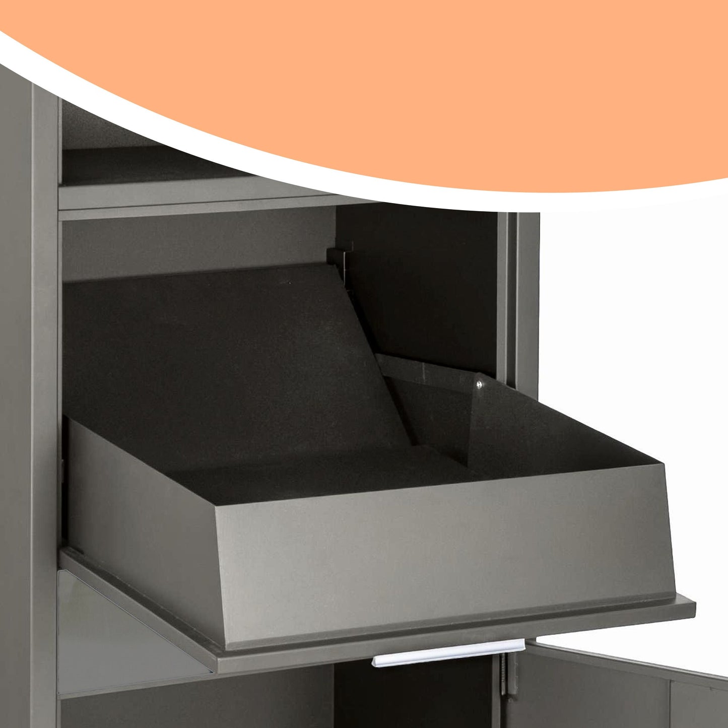 Brievenbus – Postbus – Pakketbrievenbus – Pakketbox – Brievenbus met Pakketvak – Donkergrijs – Ruim 112x50x37 cm – Weerbestendig Gepoedercoat Staal – Afsluitbaar Met 4 Sleutels
