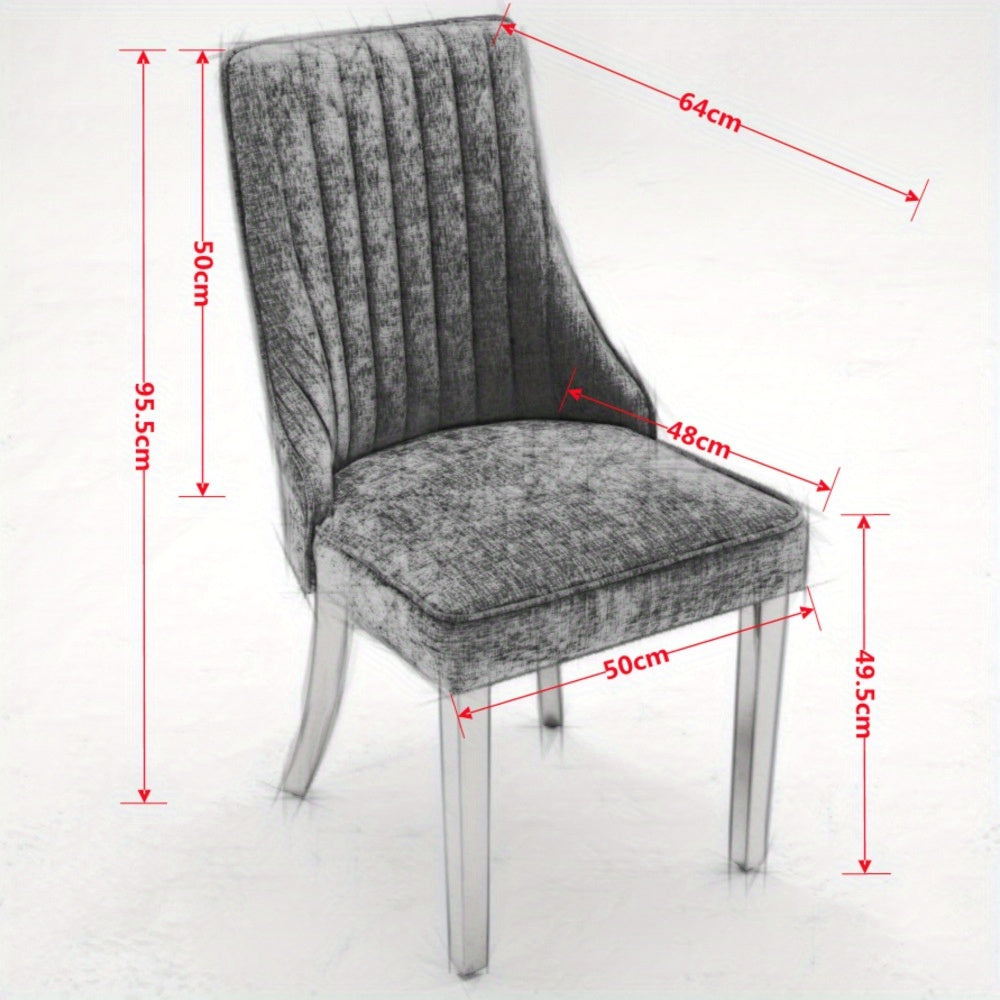 Eetkamerstoel – Stoel – Kuipstoel – Keukenstoel – Dining Chair – Luxe Beige Chenille Bekleed – Gouden Metalen Frame Met Drievoudige Veerkracht & Stevige Rugleuning