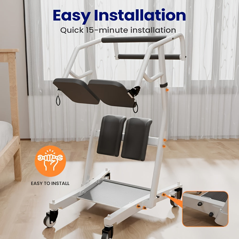 Tillift – Transferhulp – Patiëntenlift – Passieve Tillift – Personenlift – Verstelbare Hoogte – Inklapbaar Frame – Veilig Gewatteerd Tuig – 180 kg Draagvermogen
