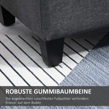 Schoenenbank – Schoenenkast – Schoenopberger – Schoenrek – Bankje – Met Opbergruimte – Gestoffeerde Zitting – Compact 100x40x44 cm – Donkergrijs Design