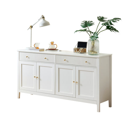 Opbergkast Hal – Dressoir – Kast – Sideboard – Vitrinekast – Wit & Goud – 2 Lades & 4 Deuren – Veel Bergruimte