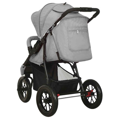 Kinderwagen – Wandelwagen – Buggy – Babywagen – Kinderbuggy – Lichtgrijs – Eénhandig Inklapbaar – Verstelbare Rugleuning