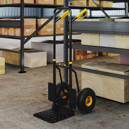 Handkar – Stevige Transportkar – Vouwkar – Laadwagen – Trolley – Draagkracht 150 kg – Verstelbare Handgreep – Geluidloze Industriële Wielen