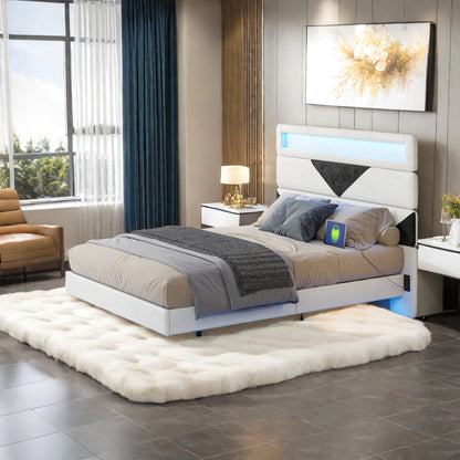 Verstelbaar Bed – Tweepersoonsbed – Opbergbed – Led Verlichting Bed – Bedframe Met Lattenbodem – Velours Hoofdeinde – Usb- en Type-C Poorten – 160x200 cm
