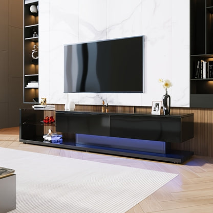 TV-Meubel – TV-Stand – TV-Kast – TV-Unit – Zwart – Stevige Constructie – Ruimtebesparend Design