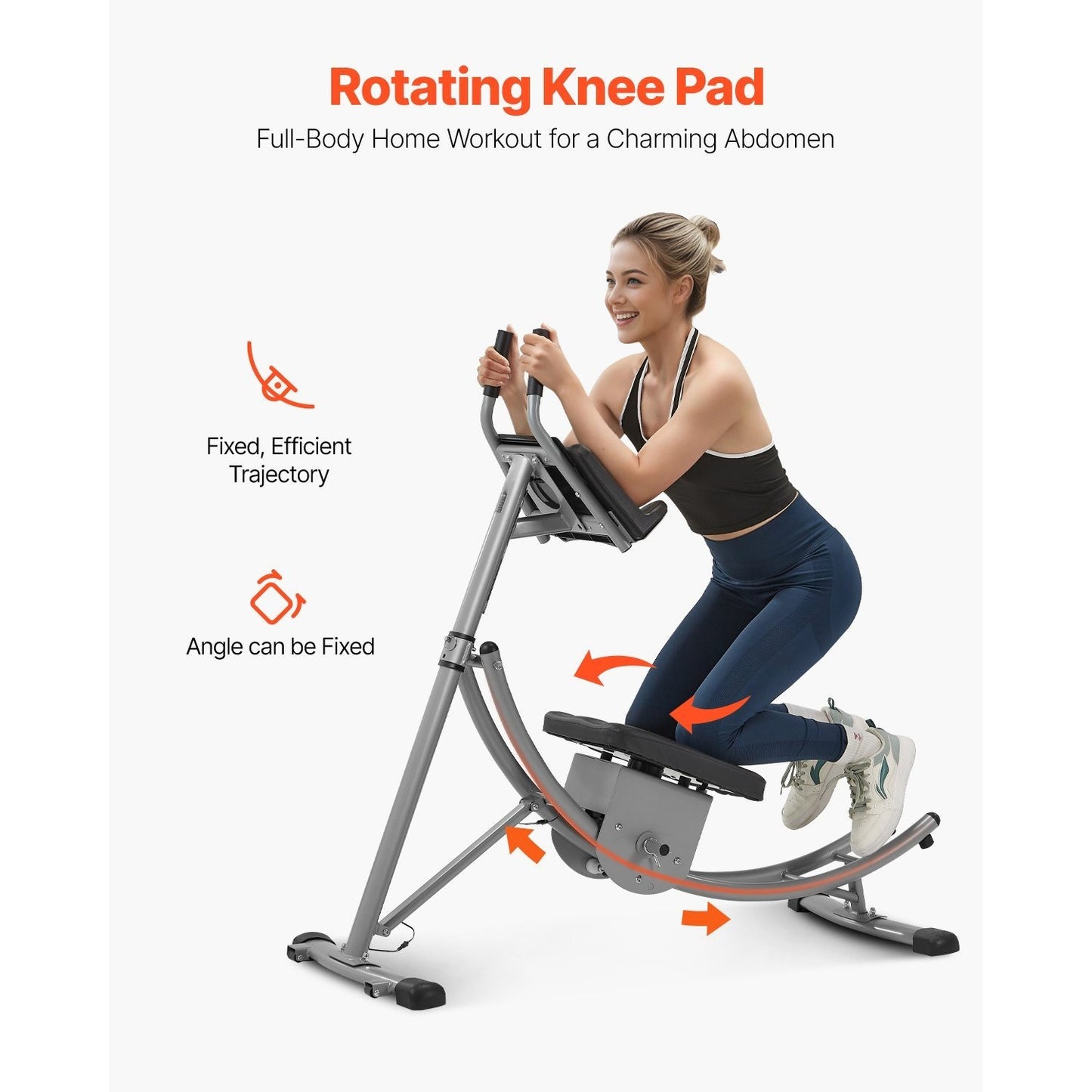 Ab Workout Machine – Buikspiertrainer – Core Trainer – Ab Cruncher – Buikspierapparaat – Ergonomisch Dubbel Gebogen Railsysteem – Stevige Carbonstalen Constructie 136 kg Belastbaar