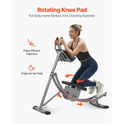 Ab Workout Machine – Buikspiertrainer – Core Trainer – Ab Cruncher – Buikspierapparaat – Ergonomisch Dubbel Gebogen Railsysteem – Stevige Carbonstalen Constructie 136 kg Belastbaar