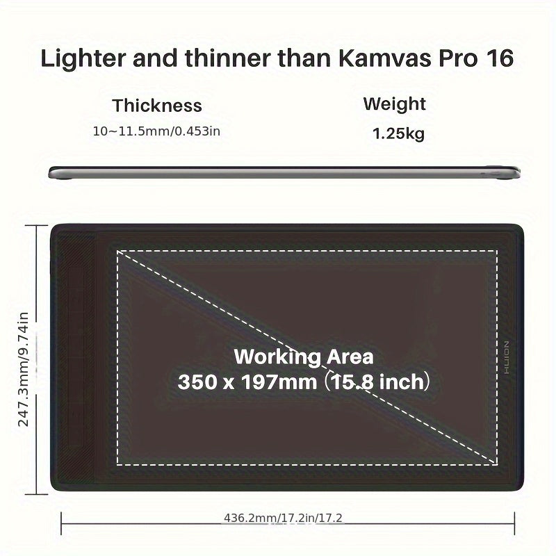 Tekentablet – Digitale Tekentablet – Grafisch Tablet – Tekenscherm – Creatieve Tablet – 15,8 Inch QHD Scherm – Full Laminated QLED Display