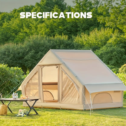Opblaasbare Tent – Camping Tent – Lucht Tent – Luxe Tent – Festival Tent – Upgrade Versie Met Schoorsteenopening – 300x200x200 cm – Hoogwaardig 420D Oxford Stof