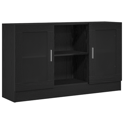 Sideboard Black Oaken 120x30.5x70cm Gemaakt van Engineered Wood Removable storage practical