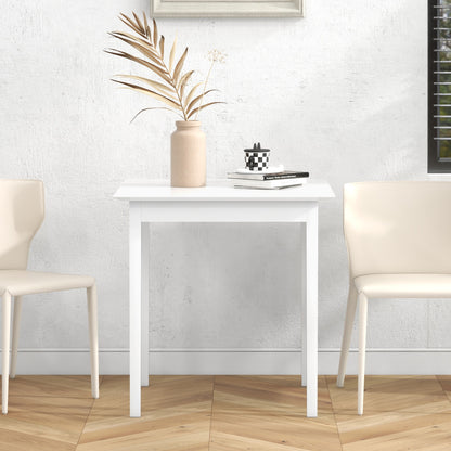 Eettafel – Keukentafel – Vierkante Tafel – Tafel – Tafeltje – Massief Grenenhout – Compact 75x75x76 cm – Wit Gelakt