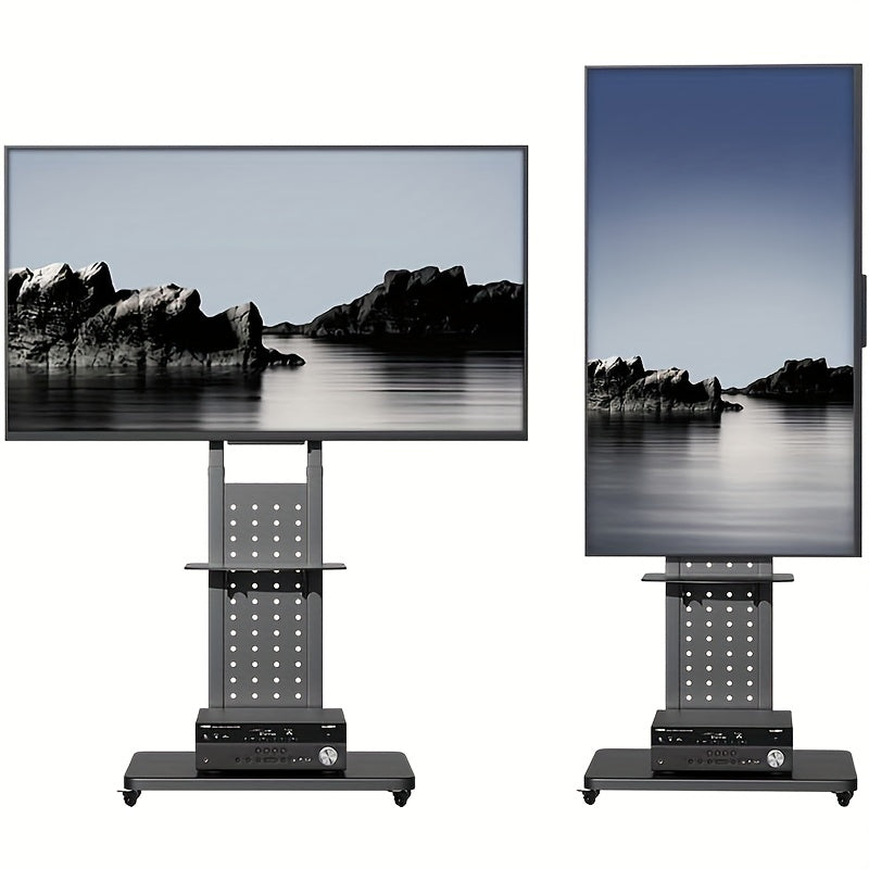 TV Stand – TV Meubel – TV Beugel – TV Wagen – Mobiele TV Standaard – Verstelbare Hoogte – Draaiend Met Remmen