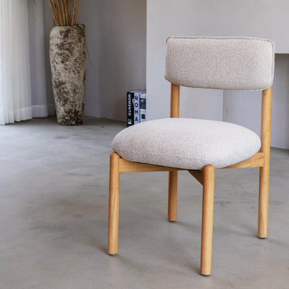 Eetkamerstoel – Stoel – Kuipstoel – Designstoel – Zitstoel – Beige – Gewatteerde Zitting – Lichtgewicht Stevig Frame