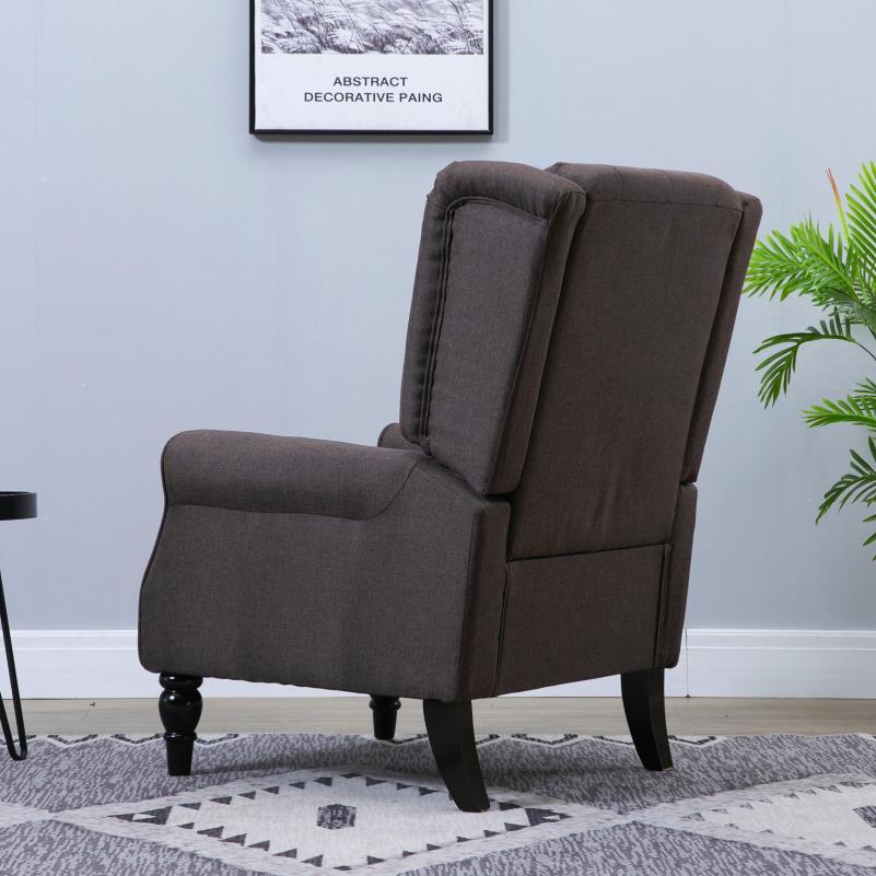 Fauteuil – Relaxstoel – Zetel – Leesstoel – Stoel – Ergonomisch Design – Polyester vulling – Houten Poten – Bruin – 76x86x108 cm – Stevige Rugleuning – Gemakkelijk Schoonmaakbaar