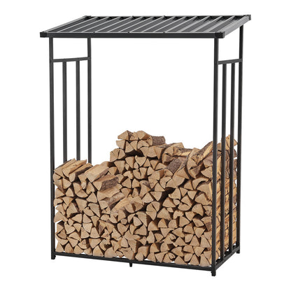 Houtopslag Buiten – Houtrek Buiten – Brandhoutopslag – Houtberging – Open Haard Houtdrager – Waterdichte Cover – Gegalvaniseerd Stalen Frame – 185x180x70 cm