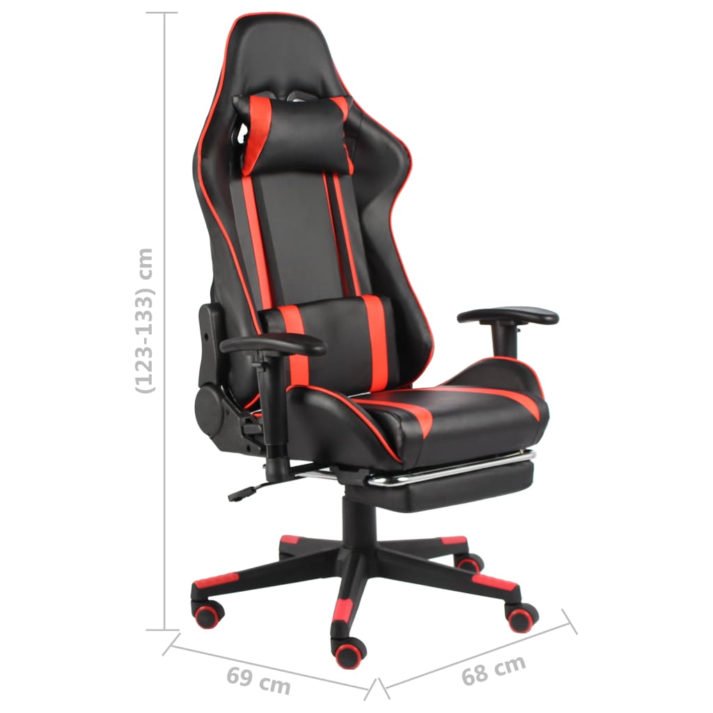 Gamingstoel – Game Stoel – Bureaustoel – Racing Stoel – Zitzak – Rood Met Voetensteun – Ergonomisch Ontwerp – Verstelbare Rugleuning