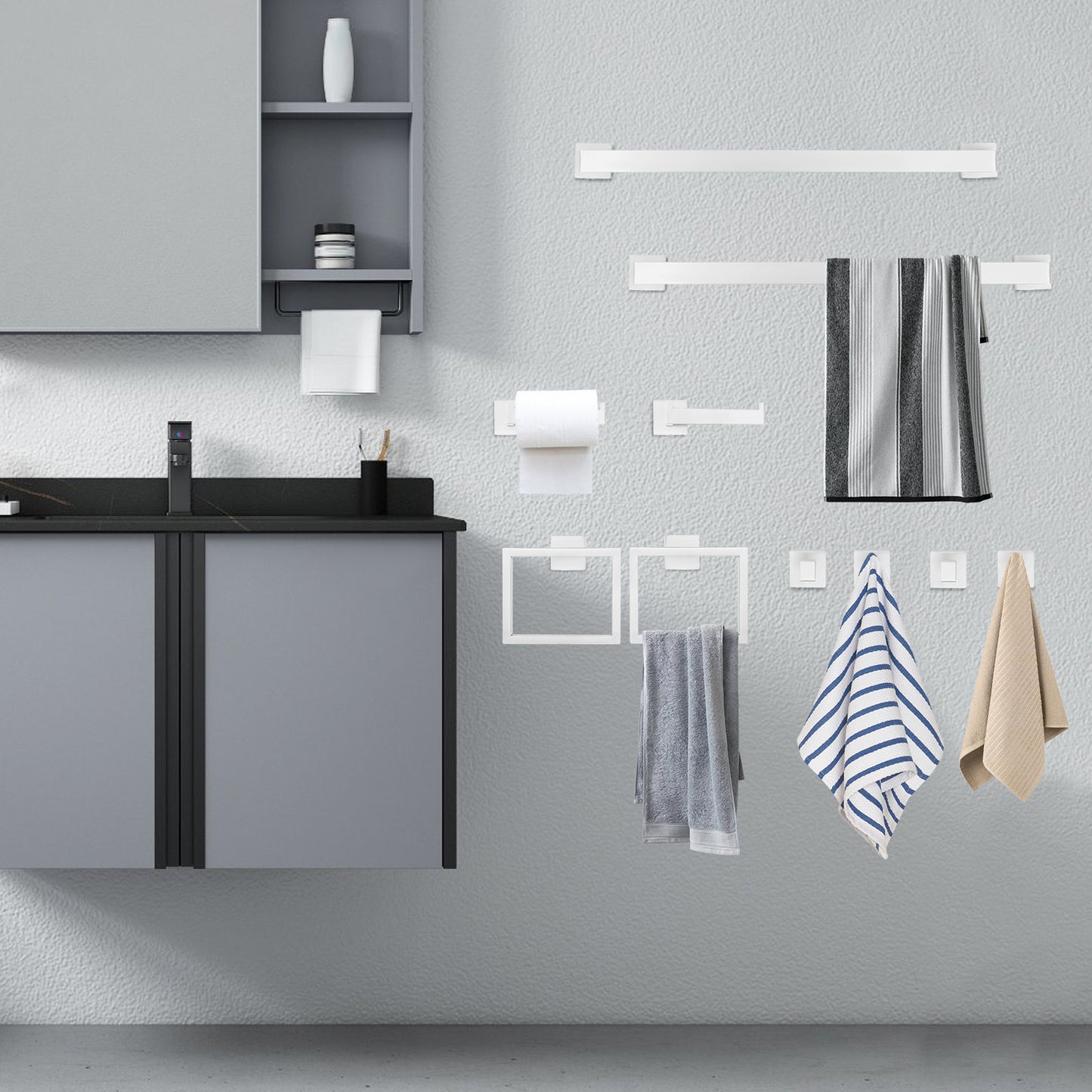 Bathroom Towel Bar Set, Towel Bar Set, Wall Mounted Towel Bar Set