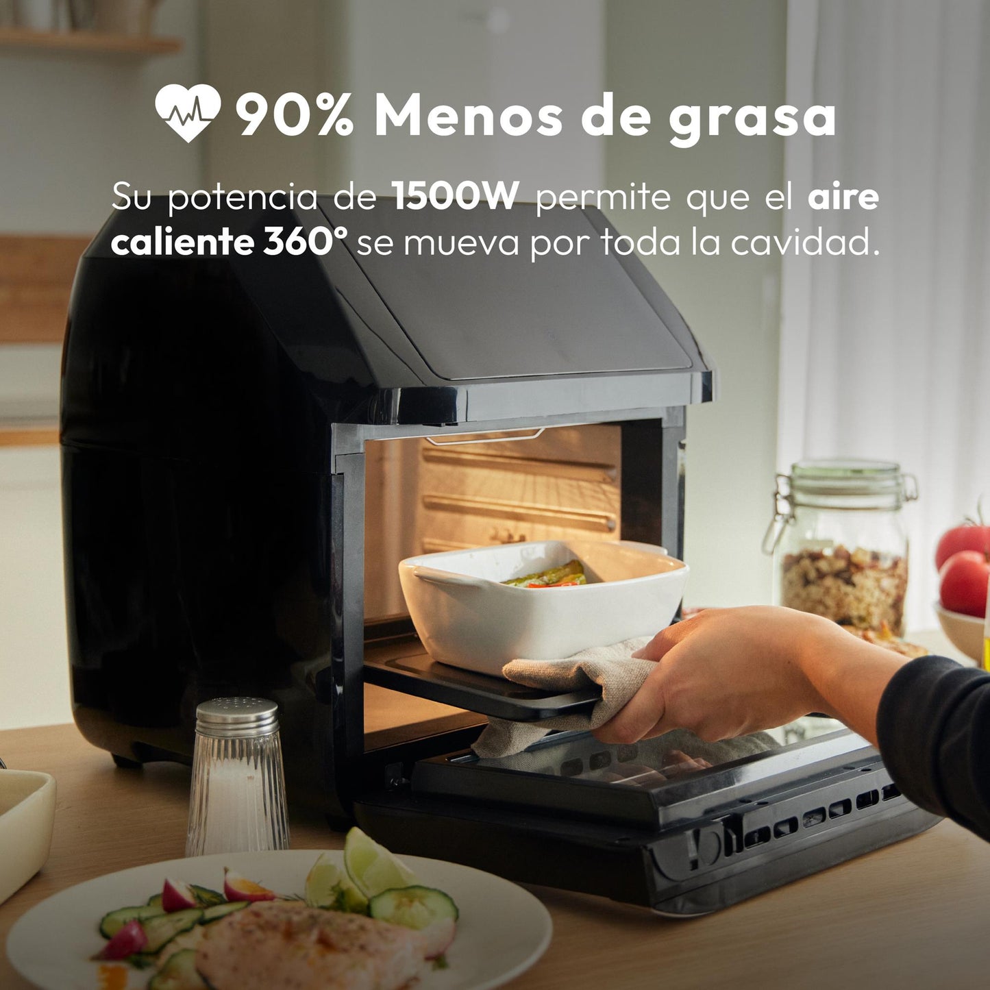 Airfryer – Heteluchtfriteuse – Airfryer Oven – Vetarm Koken – Digitale Touchscreen – 11L Inhoud – 1800W Vermogen – Temperatuur Instelbaar 80-200°C