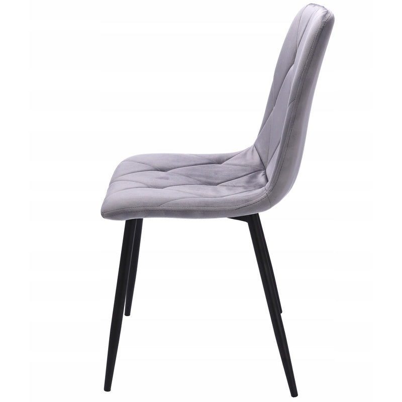Eetkamerstoel – Stoel – Kuipstoel – Designstoel – Set van 4 – Velours Bekleding – Met Metalen Poten – Zithoogte 47 cm – Max. Draagkracht 130 kg