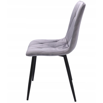 Eetkamerstoel – Stoel – Kuipstoel – Designstoel – Set van 4 – Velours Bekleding – Met Metalen Poten – Zithoogte 47 cm – Max. Draagkracht 130 kg