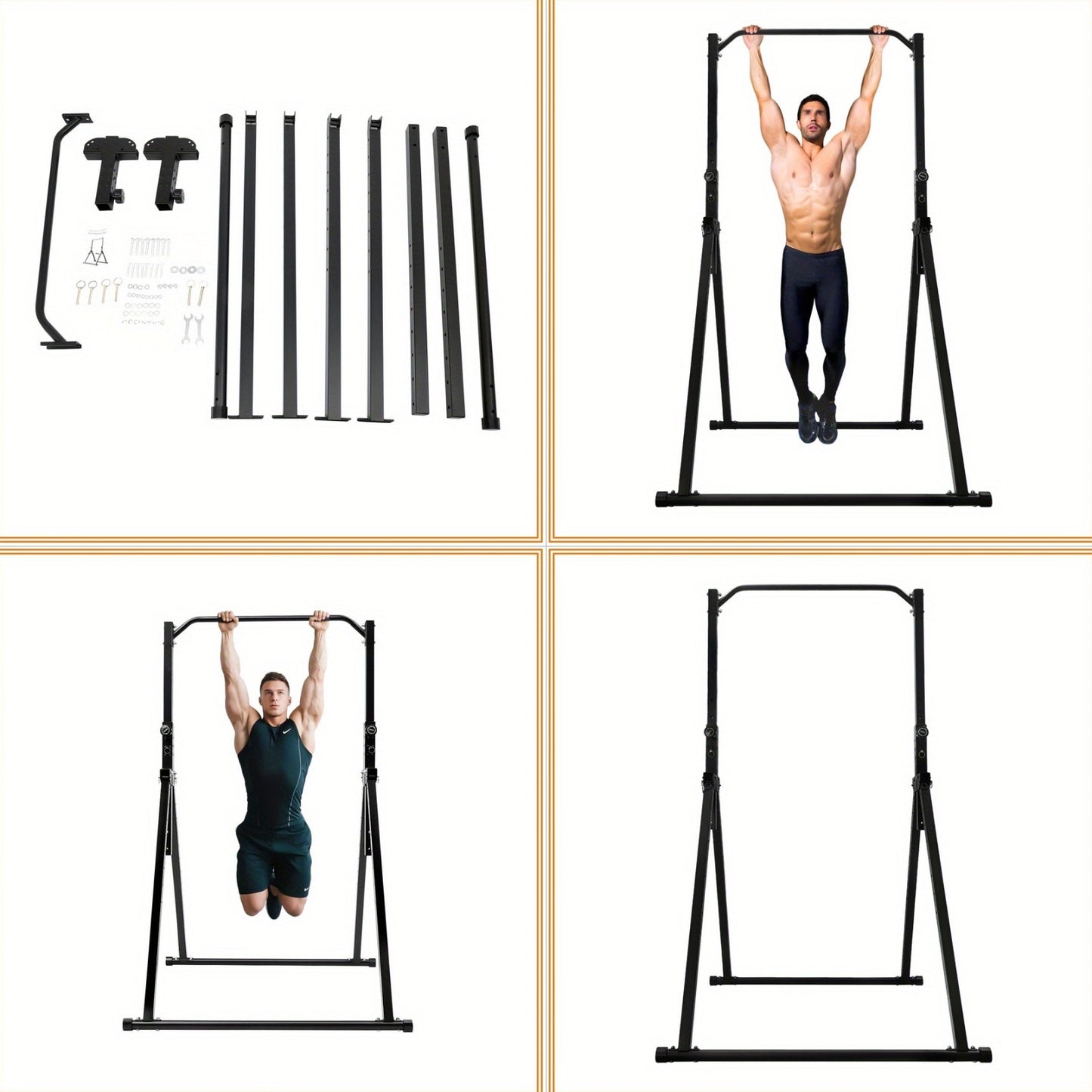 Optrekstang – Pull Up Bar – Wandmontage Stang – Deurkozijn Bar – Fitness Stang – Carbonstaal – Verstelbaar 175-230 cm – 200 kg Draagkracht