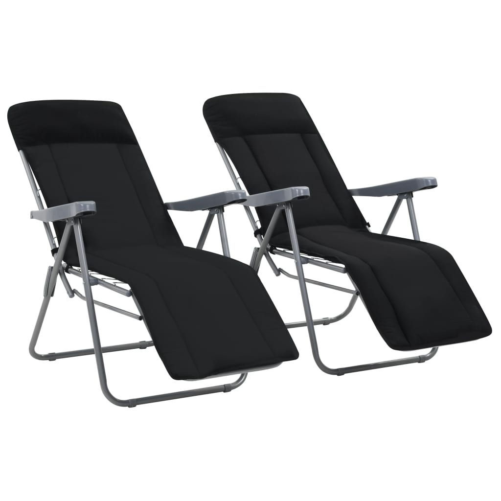 Inklapbare Tuinstoelen – Campingstoelen – Relaxstoelen – Tuinmeubilair – Verstelbare Rugleuning – Stalen Frame – Comfortabele Kussens