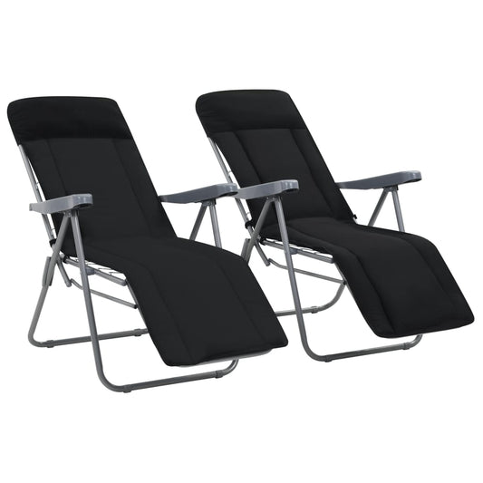 Inklapbare Tuinstoelen – Campingstoelen – Relaxstoelen – Tuinmeubilair – Verstelbare Rugleuning – Stalen Frame – Comfortabele Kussens
