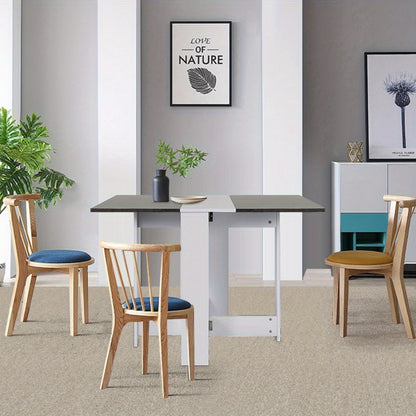 Eettafel – Tafel – Eettafel Uitbreidbaar – Keukentafel – Tafel Rechthoekig – Modern Wit & Natuurlijk Klei Bruin – Compact Formaat 103x76x73,4 cm – Onderhoudsvriendelijk & Stevige Poten