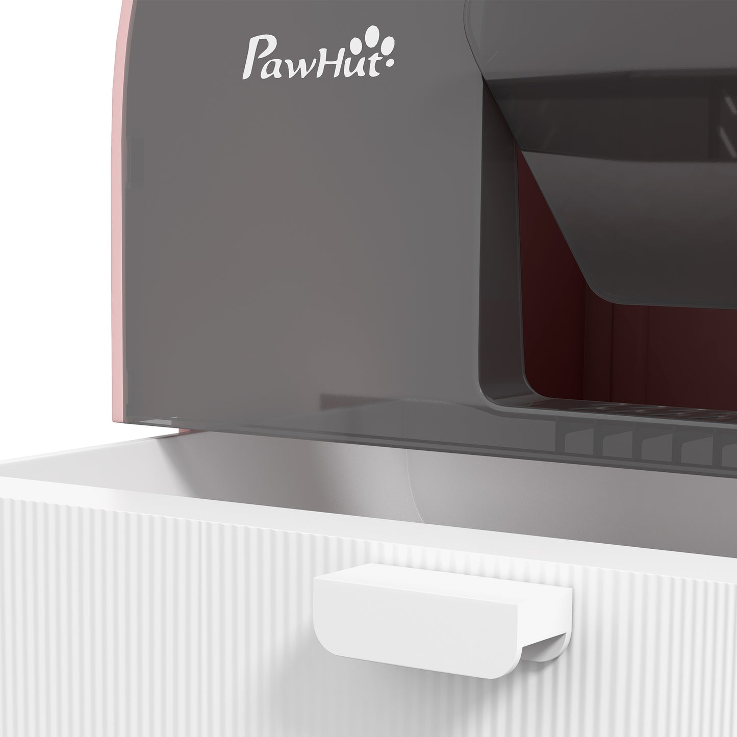 Kattentoilet – Kattenbak – Kattentoilet Met Deksel – Kattenbaksysteem – Kattenbak Met Schep – Gesloten Design – Inclusief Kattenbakmat – Duurzaam Kunststof – Roze/Zwart