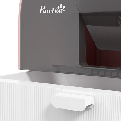 Kattentoilet – Kattenbak – Kattentoilet Met Deksel – Kattenbaksysteem – Kattenbak Met Schep – Gesloten Design – Inclusief Kattenbakmat – Duurzaam Kunststof – Roze/Zwart
