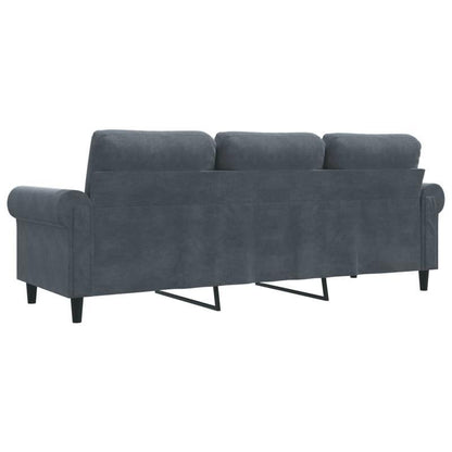 Bankstel – Slaapbank – 3-Zitsbank – Zithoek – 2 Stoelen – Donkergrijs Stof – Lichtgewicht Hardhouten Frame – Ruimtebesparend Design
