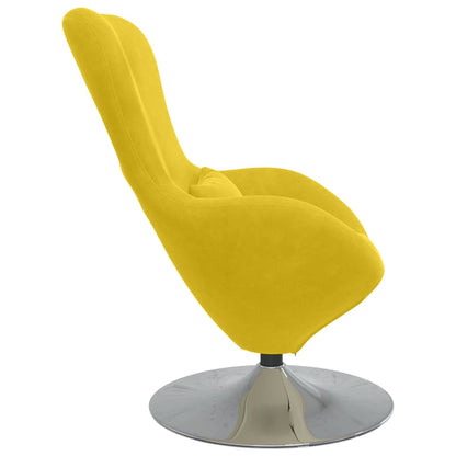 Fauteuil – Draaifauteuil – Relaxstoel – Loungestoel – Zitzetel – Geel – Fluweelstof – 360 Graden Draaibaar