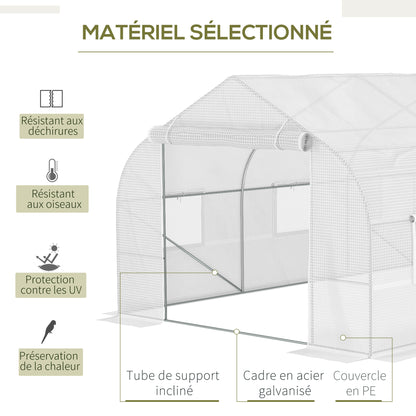 Tuinkas – Kassen – Serre – Groentekas – Tunnelkas – Wit – 600x300x200 cm – Gegalvaniseerd Metalen Frame – PE Doek 140 g/m²
